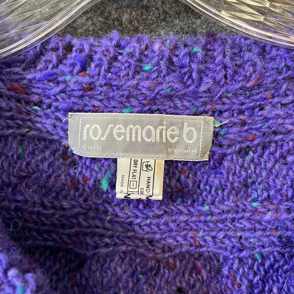 Vintage Rosemarie B Mohair Wool Hand Knit Ireland Sweater L Sheep - Picture 4 of 16